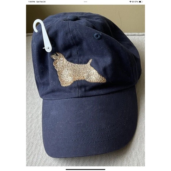 Cocker Spaniel Embroidered Blue Adjustable Baseball Cap Hat by GR8 DOGS NEW/TAGS - Picture 1 of 7